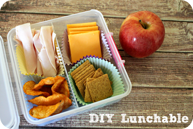 What a great idea! Reuse Lunchable containers and pack your kids