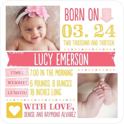 cute baby girl birth announcements