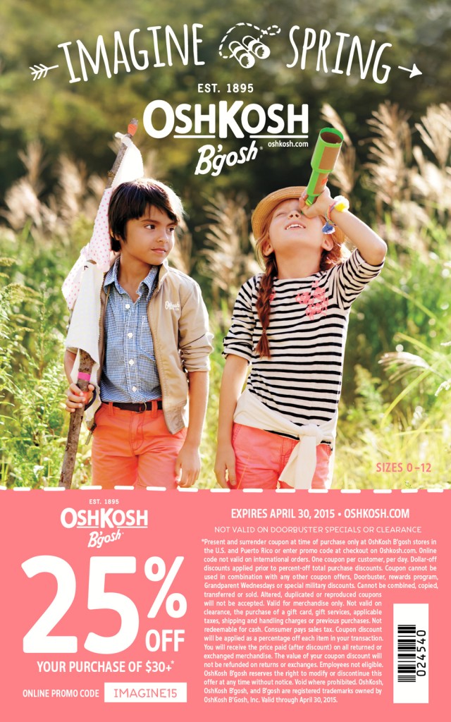 OshKosh B'Gosh Coupon April 2015