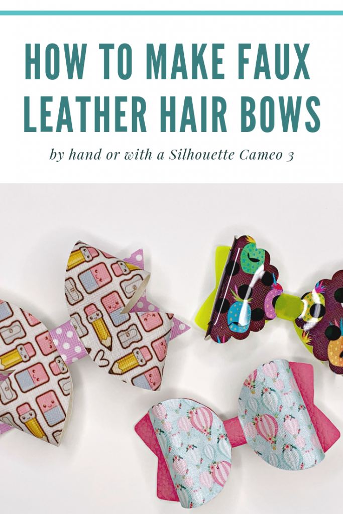 how to make faux leather hair bows