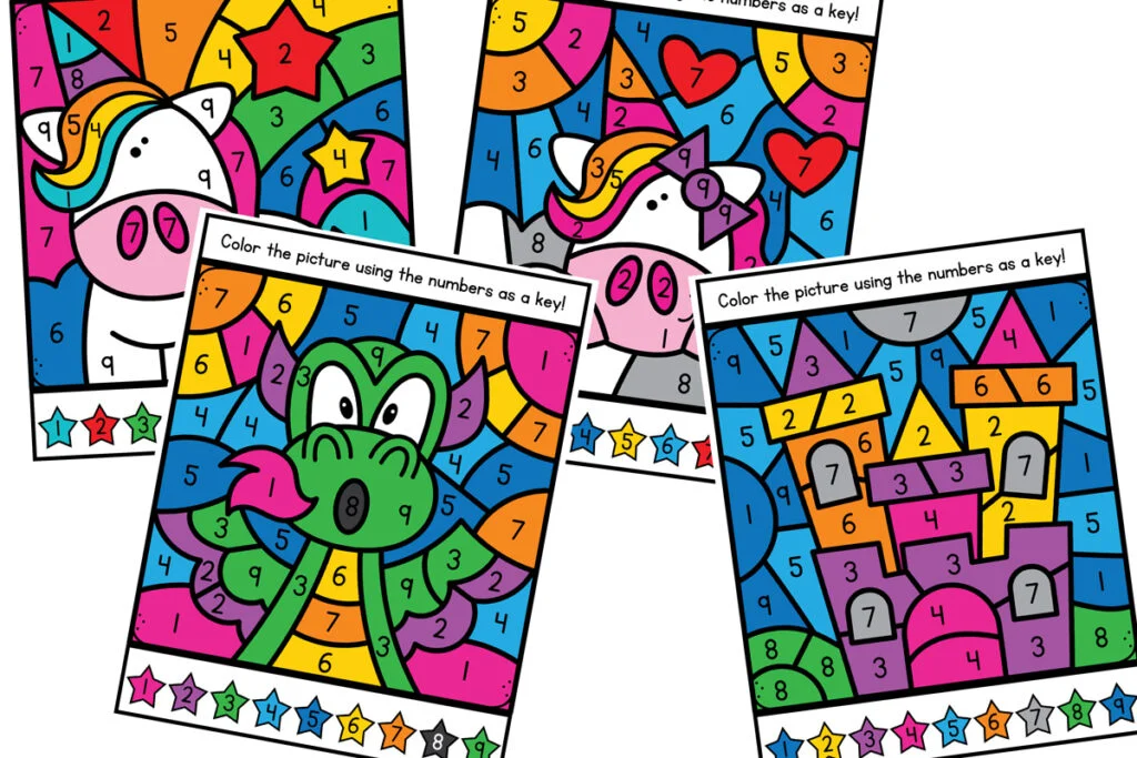 Printable: Unicorn Color By Number Activity Page for Toddlers, Kids, and  Adults