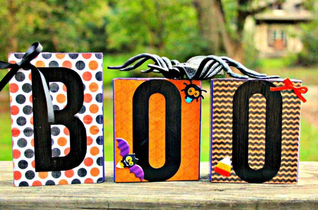 Halloween Wooden Book Blocks Craft