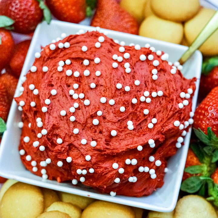 red velvet cake batter dip valentine's day