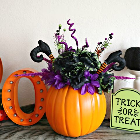 Halloween Floral Pumpkin Vase Centerpiece » The Denver Housewife