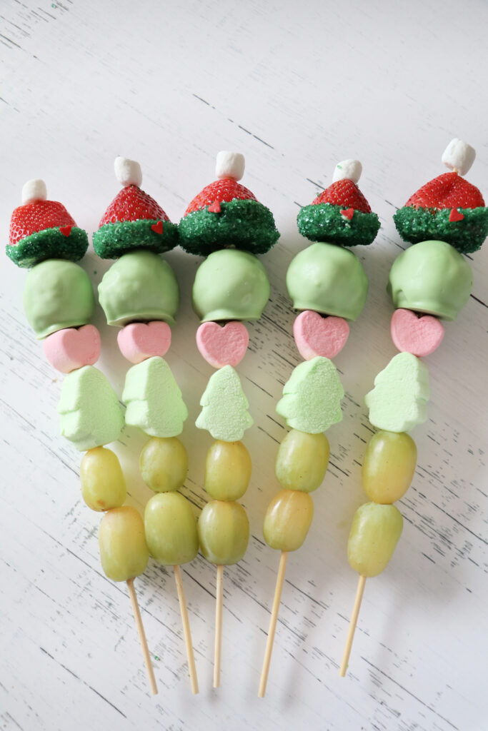 Grinch Kabobs - Healthy Christmas Snack! - My Heavenly Recipes