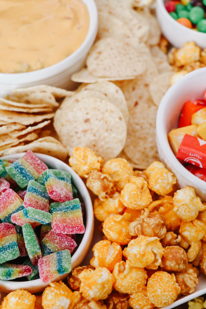 Movie Night Snack Tray: Nachos, Popcorn, & Candy » The Denver Housewife