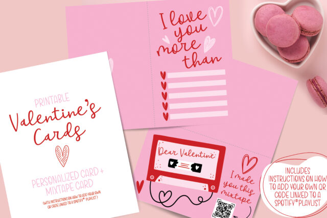 How to Make a Spotify Playlist Valentine's Day Card w/ Free Printable