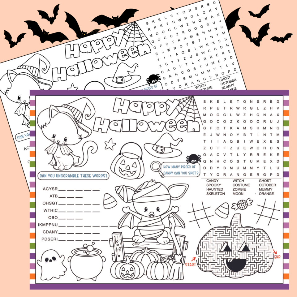 Halloween Activity Placemat » The Denver Housewife