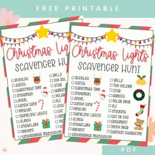 Free Printable Christmas Lights Scavenger Hunt