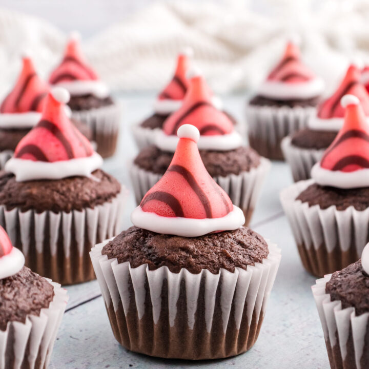 Santa Hat Mini Cupcakes Brownies